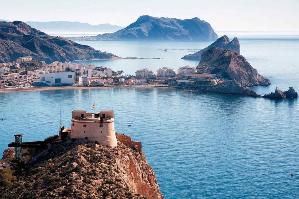 San Juan Castle overlooking the bay of Águilas and the Isla del Fraile
