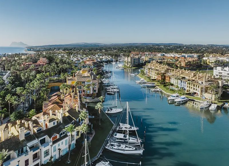Sotogrande marina, its canals and its villas